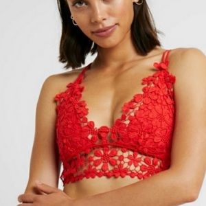 Free People Red Bralette